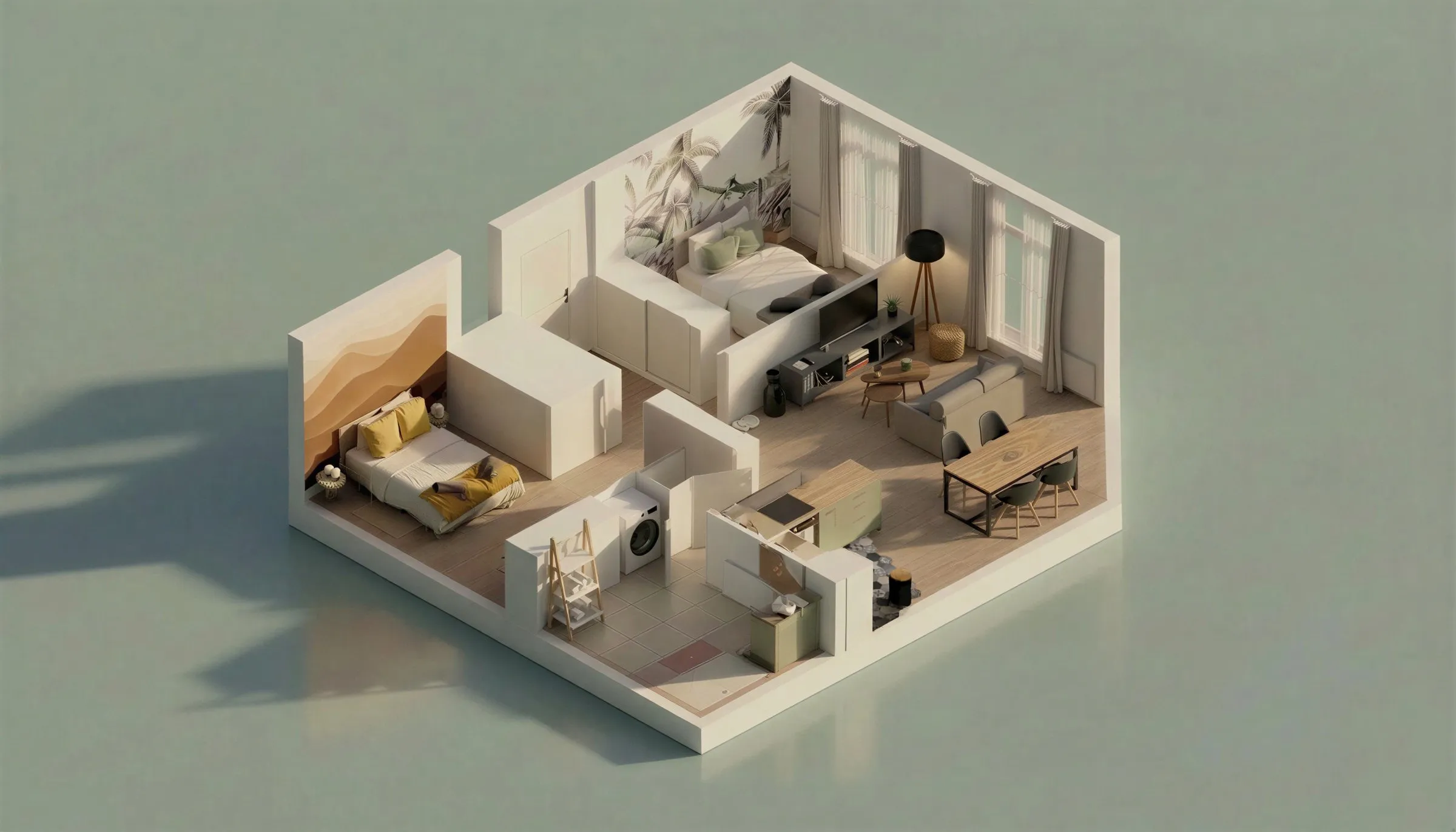 Plan en 3D de l’appartement